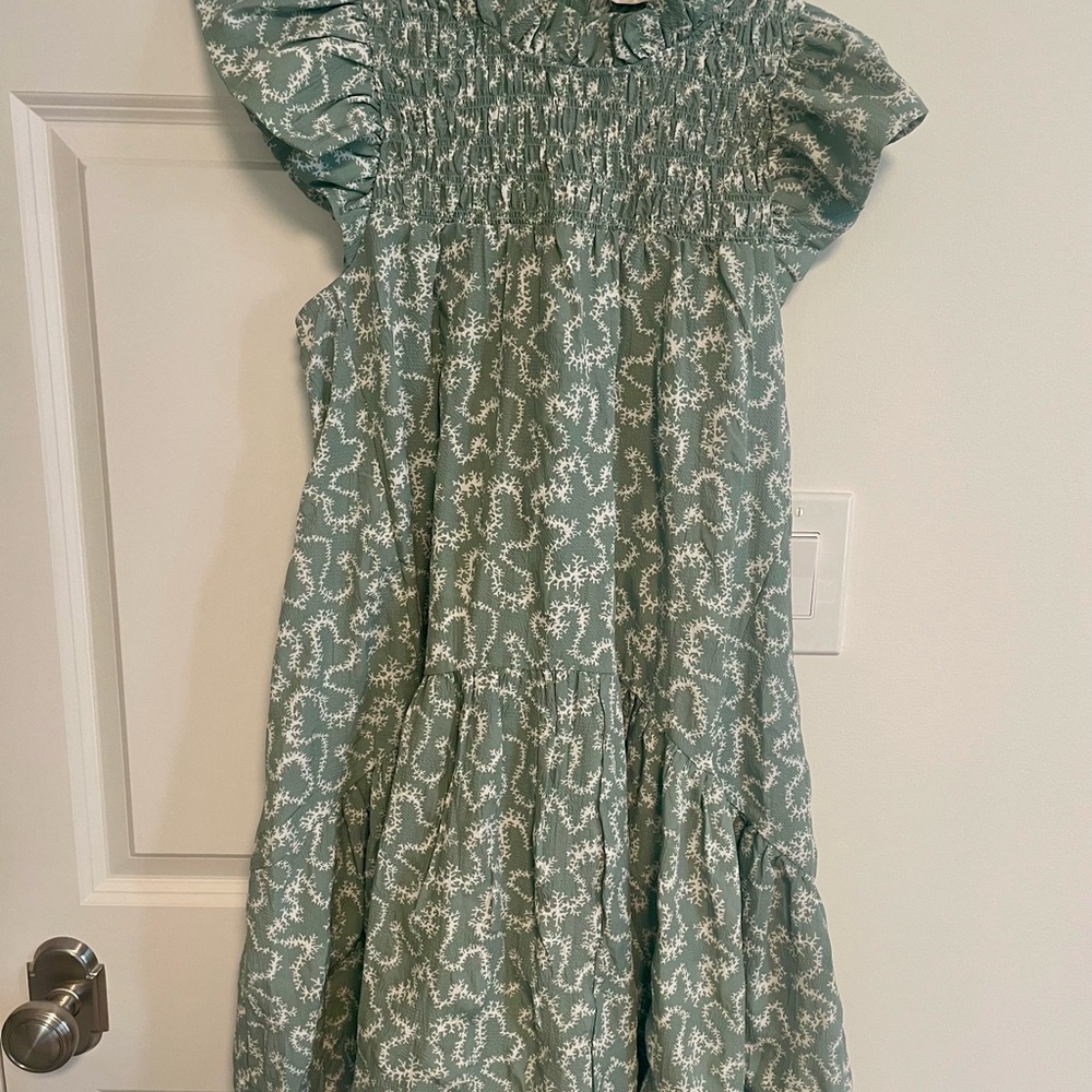 Sea New York Casual Dress in Green and White